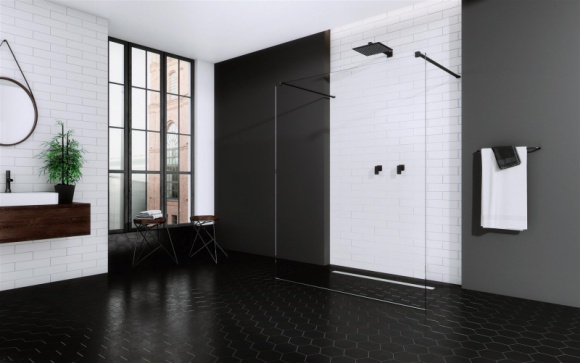 Łazienka w stylu black&white Dom, LIFESTYLE - Sposób na ponadczasowy wystrój łazienki? Połączenie bieli i czerni. Kombinacja tych kolorów to przepis na wnętrze szykowne i eleganckie. Biel i czerń sprawdzą się zarówno w przestronnych, jak i małych pomieszczeniach.