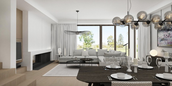 Szlachetne materiały i prosta forma. Projekt Wyrzykowski Studio Dom, LIFESTYLE - Duże, otwarte przestrzenie płynnie przechodzące w kolejne strefy o różnych zastosowaniach. Wysokiej klasy materiały, meble i dodatki – wszystko to pozwoliło stworzyć wyjątkową aranżację w minimalistycznym stylu, ocieplonym w sypialni tkaninami.