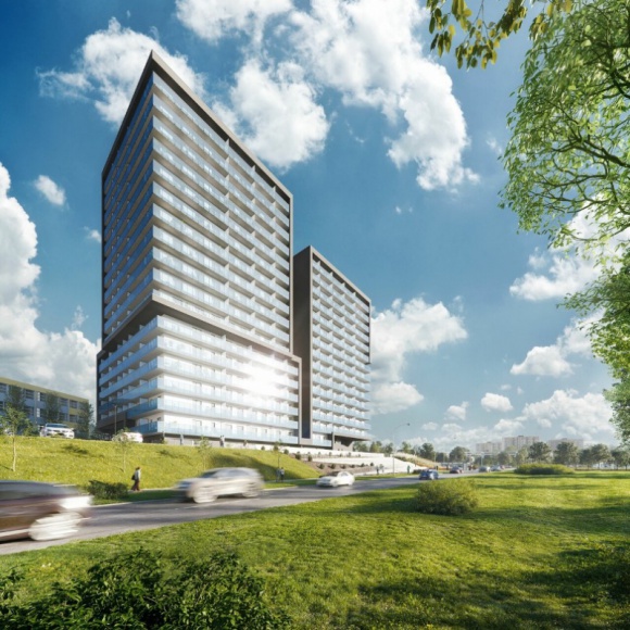 Warta Towers już pnie się do góry Dom, LIFESTYLE - Wysoki na 60 metrów budynek Atal Warta Towers zaczął piąć się na Ratajach. Rozpoczyna się wnoszenie pierwszego piętra. Budynek wpisze się w modernistyczną okolicę, oferując znacznie więcej niż setki mieszkań.