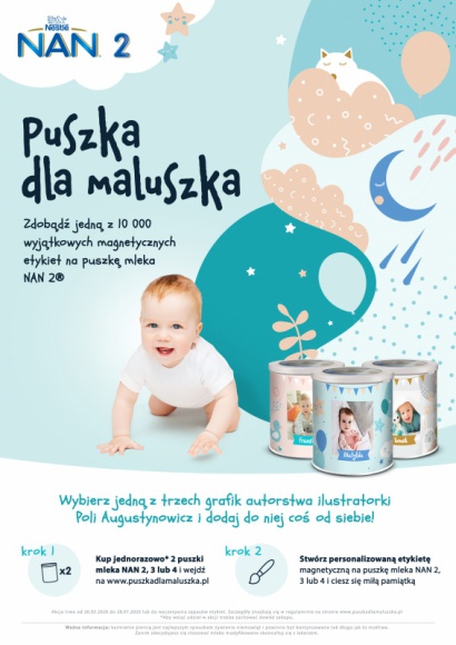 Puszka dla Maluszka od NAN 2 Dom, LIFESTYLE - W Kreatywnej Pracowni NAN 2 możesz zaprojektować wyjątkową etykietę magnetyczną z imieniem i zdjęciem swojego maluszka!